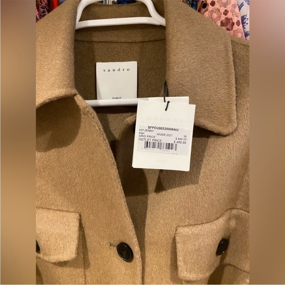 SANDRO overshirt coat! Size 36! New, NWT - Picture 3 of 13